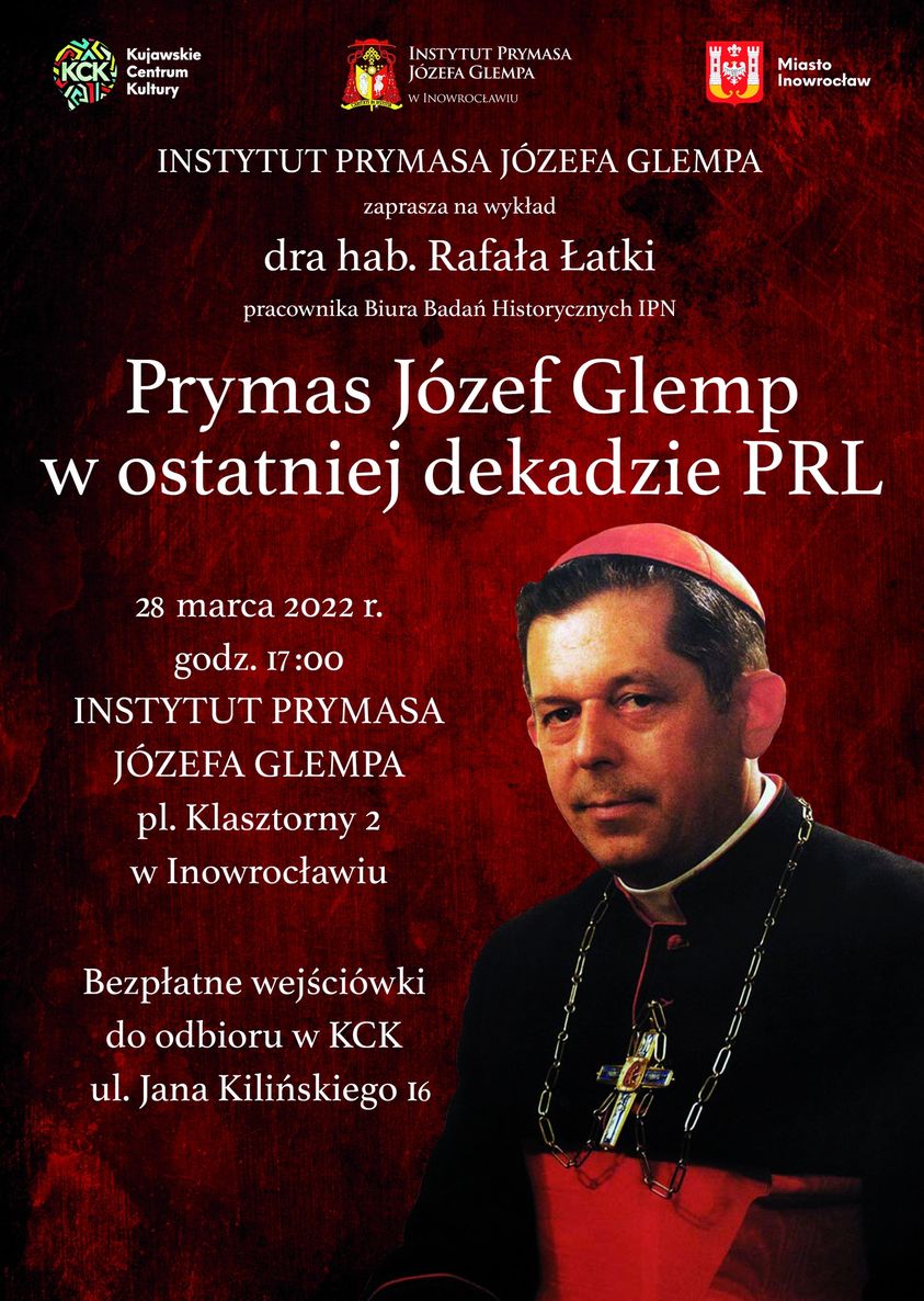 Wykład dr hab. Rafała Łatki pt. „Prymas Józef Glemp w ostatniej dekadzie PRL”
